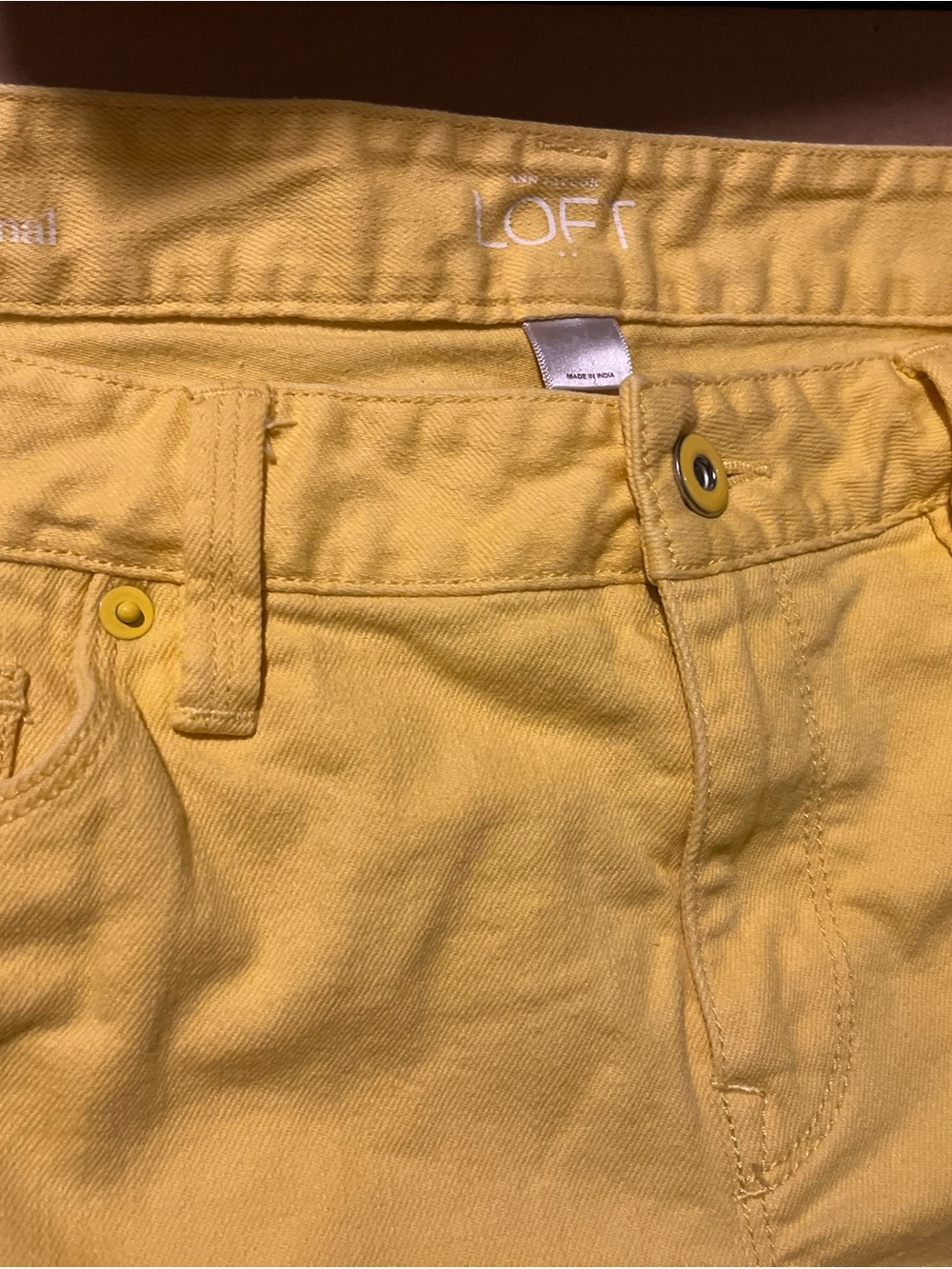 LOFT Sunflower Yellow Denim Shorts